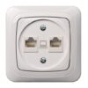 Kompiuterio lizdas, 2xRJ45 CAT6A UTP, be rėmelio