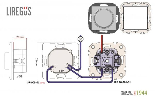 LED šviesos stiprumo reguliatorius 3-100W "Lead.edge", be rėmelio