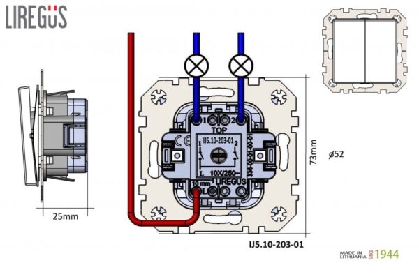 ij51020301wiring_1645186854.lt_.jpg Jungiklis, 2 klavišų, "Profi" be rėmelio