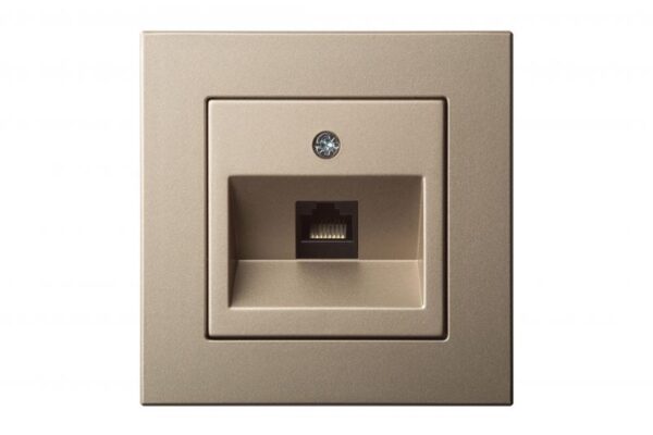 Kompiuterio lizdas, 1xRJ45 CAT6A UTP, be rėmelio – Šampano