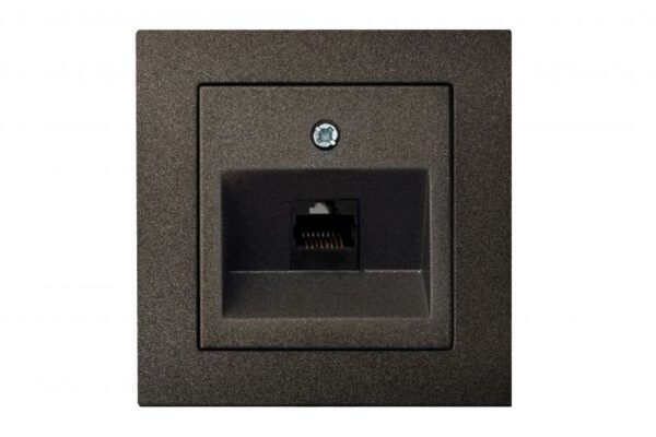 Kompiuterio lizdas, 1xRJ45 CAT6A UTP, be rėmelio – Juoda