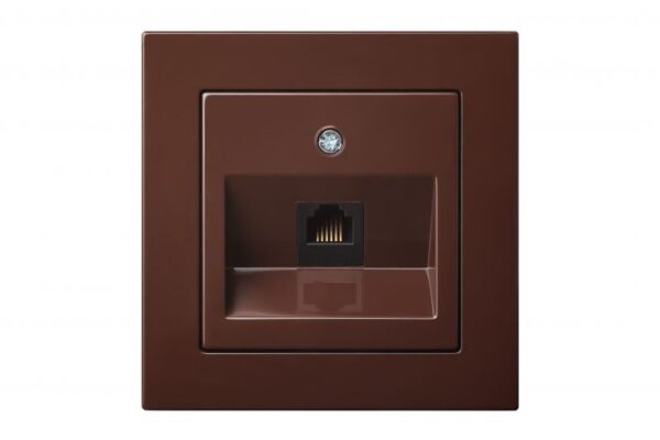 Kompiuterio lizdas, 1xRJ45 CAT6A UTP, be rėmelio – Ruda