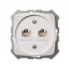 Kompiuterio lizdas, 2xRJ45 CAT6A UTP, be rėmelio