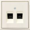 Kompiuterio lizdas, 2xRJ45 CAT6A UTP, be rėmelio – Smėlio matinė