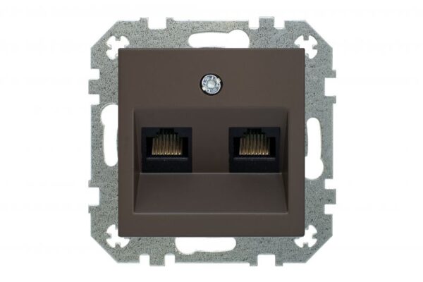 Kompiuterio lizdas, 2xRJ45 CAT6A UTP, be rėmelio