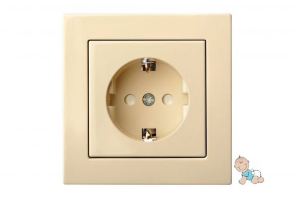 Kištukinis lizdas su įžeminimu, užsklandomis, "Profi" SCHUKO®, be rėmelio – Smėlio
