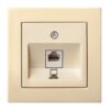 Kompiuterio lizdas, 1xRJ45 CAT6A UTP, be rėmelio – Smėlio