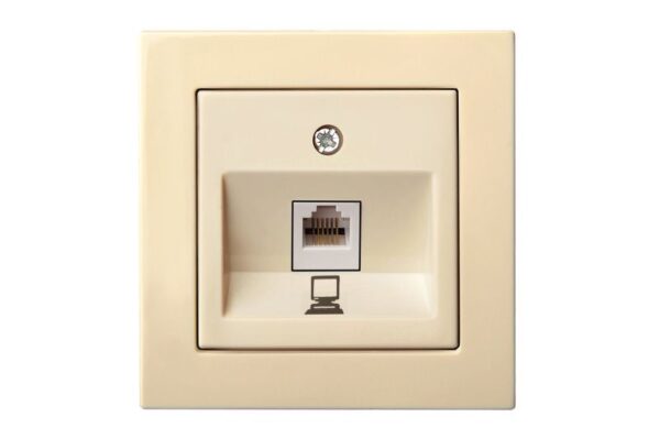 Kompiuterio lizdas, 1xRJ45 CAT6A UTP, be rėmelio – Smėlio