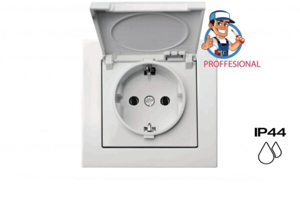 Kištukinis lizdas su įžeminimu hermetinis, "Profi" SCHUKO®, be rėmelio