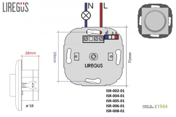 LED šviesos stiprumo reguliatorius "Lead/Trail.edge" 5-200W, be rėmelio