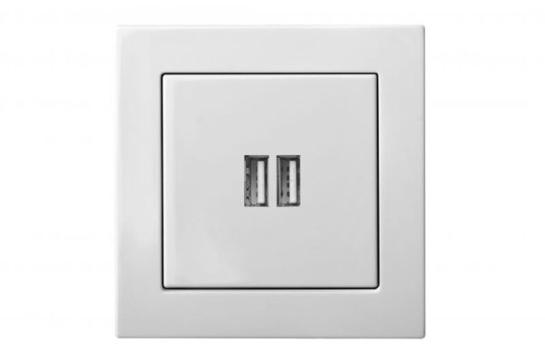 USB kroviklis, 2 lizdų: 2.4A ir1.0A/DC5,1V-3,4A.max17W"Epsilon"metallik.U702.b/r