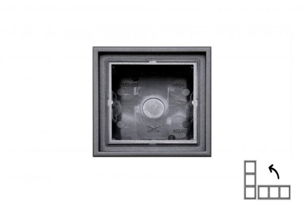 Paviršinio montavimo dėžutė Cube 83x83x47mm.nejungiama, 581, su rėmeliu – Juoda