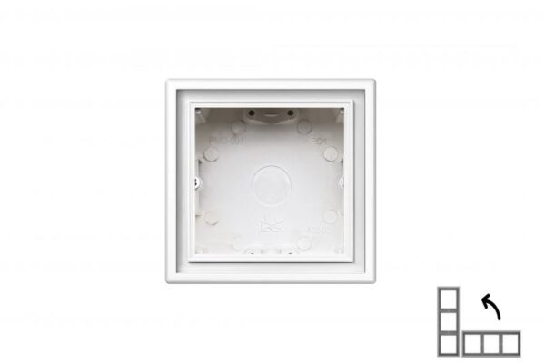 Paviršinio montavimo dėžutė Cube 83x83x47mm.nejungiama, 581, su rėmeliu