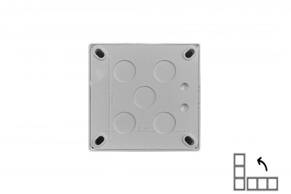 Paviršinio montavimo dėžutė Cube 83x83x47mm.nejungiama, 581, su rėmeliu