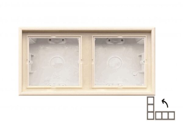Paviršinio montavimo dėžutė Cube 83x154x47mm.nejungiama, 582 su rėmeliu – Smėlio matinė