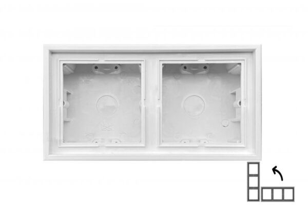 Paviršinio montavimo dėžutė Cube 83x154x47mm.nejungiama, 582 su rėmeliu
