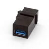Modulis USB, "Keystone tipas" (komponentas montuoti apdailoje), juodas