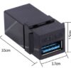 Modulis USB, "Keystone tipas" (komponentas montuoti apdailoje), juodas